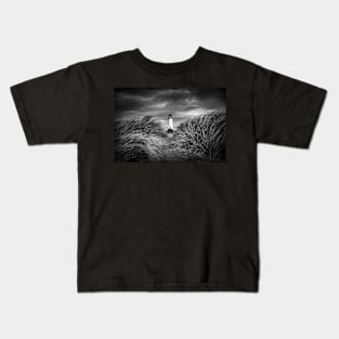 Lighthouse View through Sand Dunes Kids T-Shirt